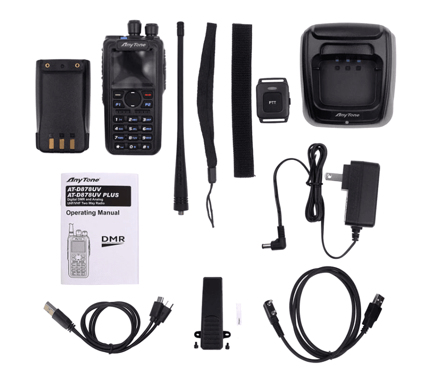 AnyTone AT-D878 UVII PLUS USB-C przycisk BT + GPS ręczny radiotelefon cyfrowy/analogowy DMR wersja EXPORT VHF/UHF APRS (136-174MHz, 400-480MHz) POLSKA INSTRUKCJA