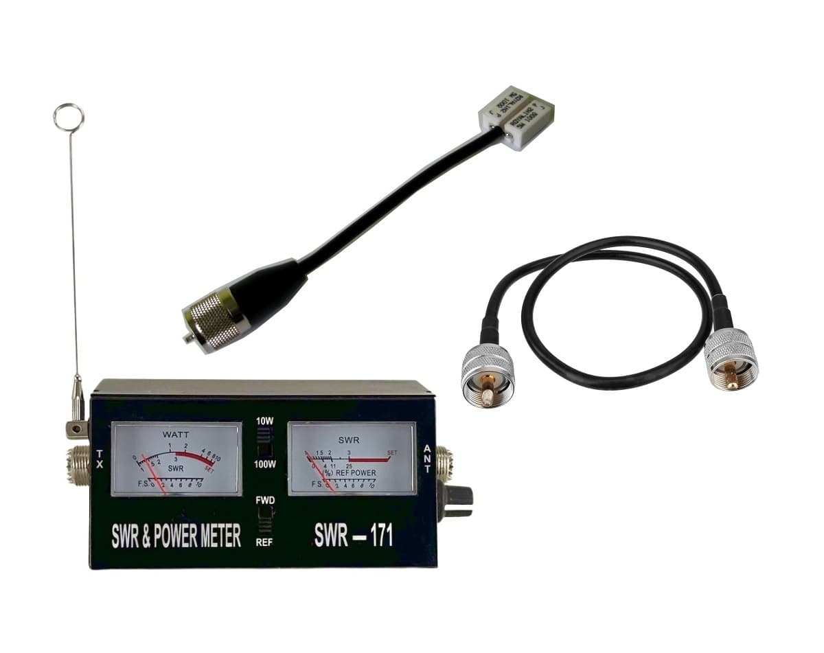 Kompletny zestaw pomiarowy Jetfon SWR-171 miernik SWR oraz mocy - reflektometr + KABEL + SZTUCZNE OBCIĄŻENIE, POLSKA INSTRUKCJA
