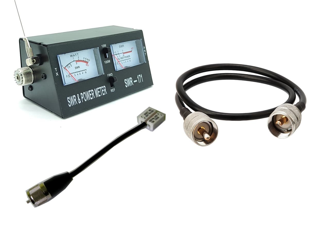 Kompletny zestaw pomiarowy Jetfon SWR-171 miernik SWR oraz mocy - reflektometr + KABEL + SZTUCZNE OBCIĄŻENIE, POLSKA INSTRUKCJA