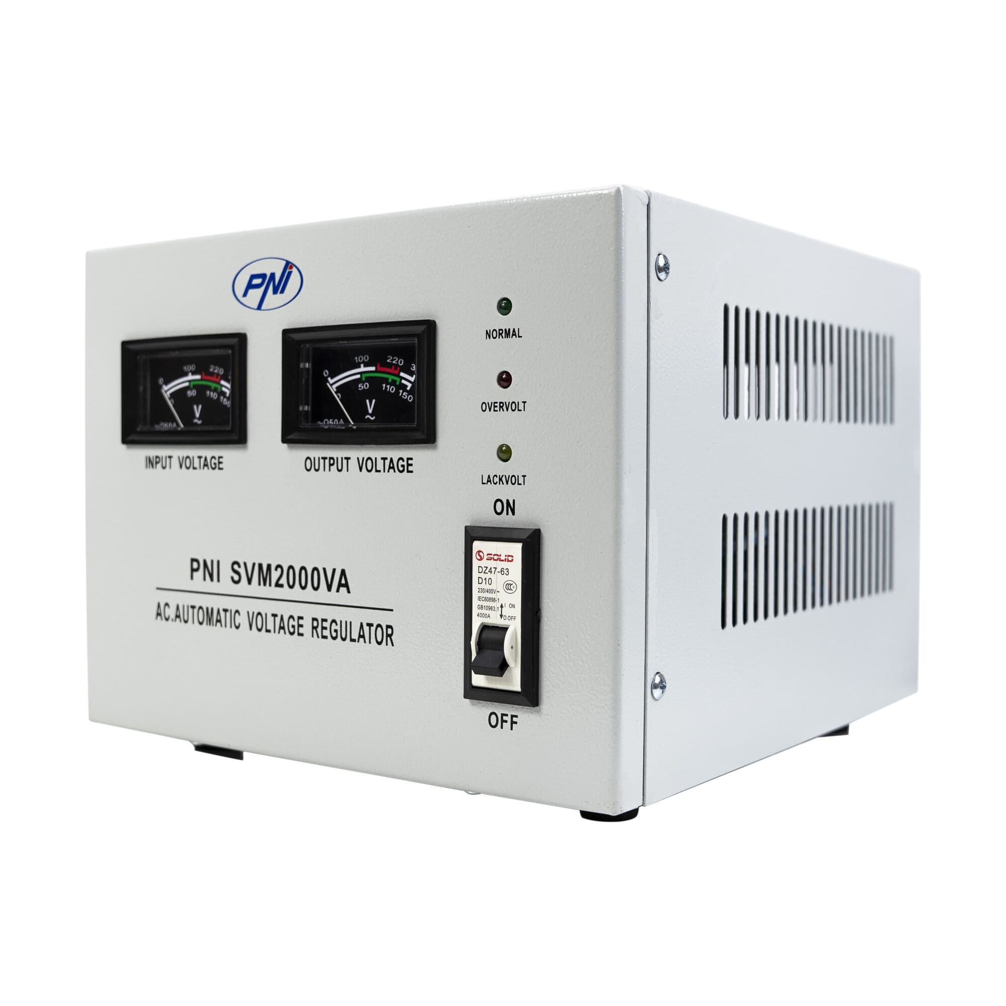 PNI SVM2000VA stabilizator napięcia AVR 2000VA / 1600W, 170÷260V / 230V, precyzja 3% serwo, czysty SINUS - np. do agregatu, pompy, pieca CO, serwera