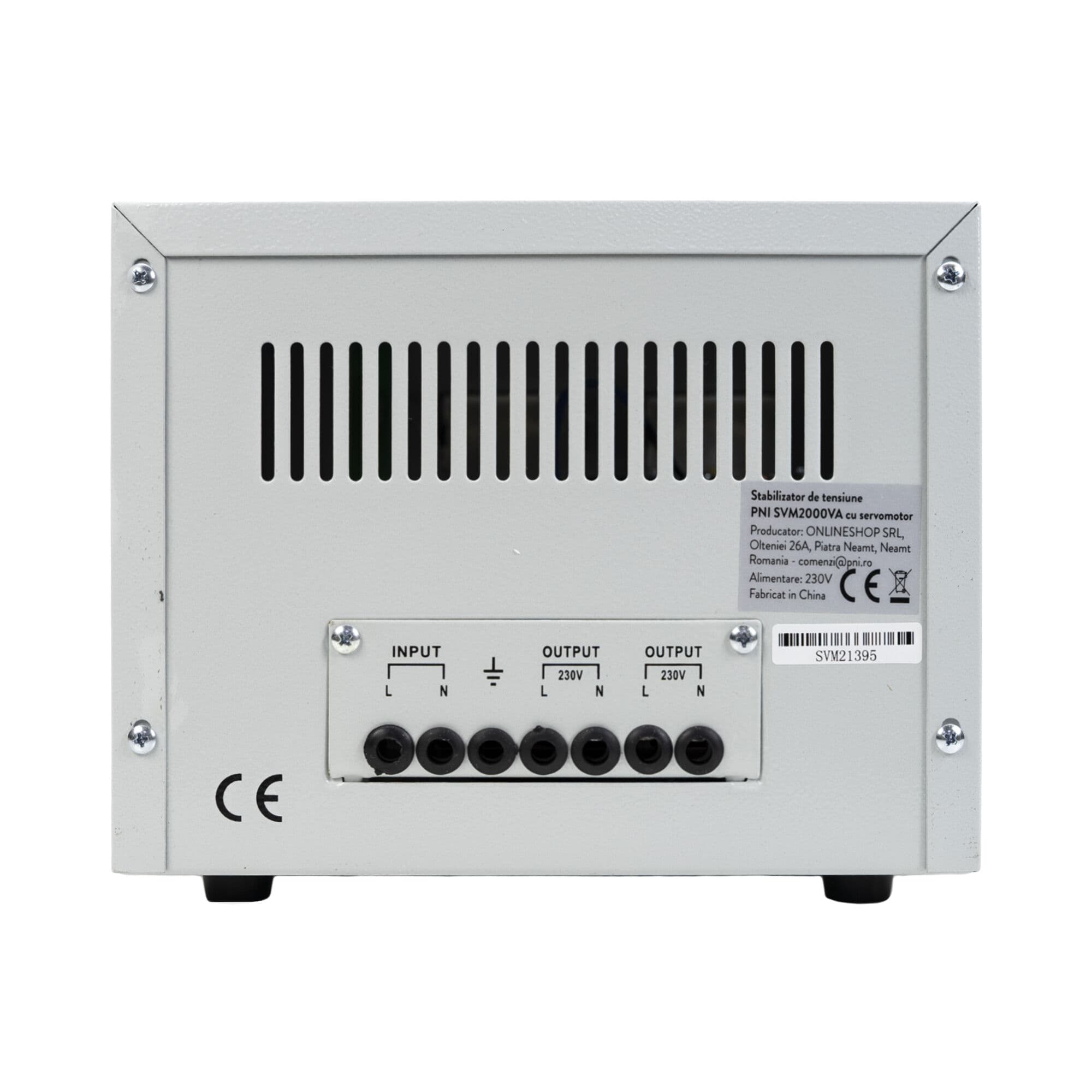 PNI SVM2000VA stabilizator napięcia AVR 2000VA / 1600W, 170÷260V / 230V, precyzja 3% serwo, czysty SINUS - np. do agregatu, pompy, pieca CO, serwera