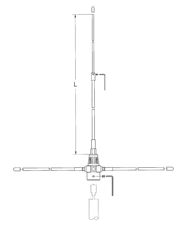 Sirio GP-3E antena bazowa VHF 5/8 fali długość 148cm (aluminiowa) GP3E np. policja, pogotowie, straż