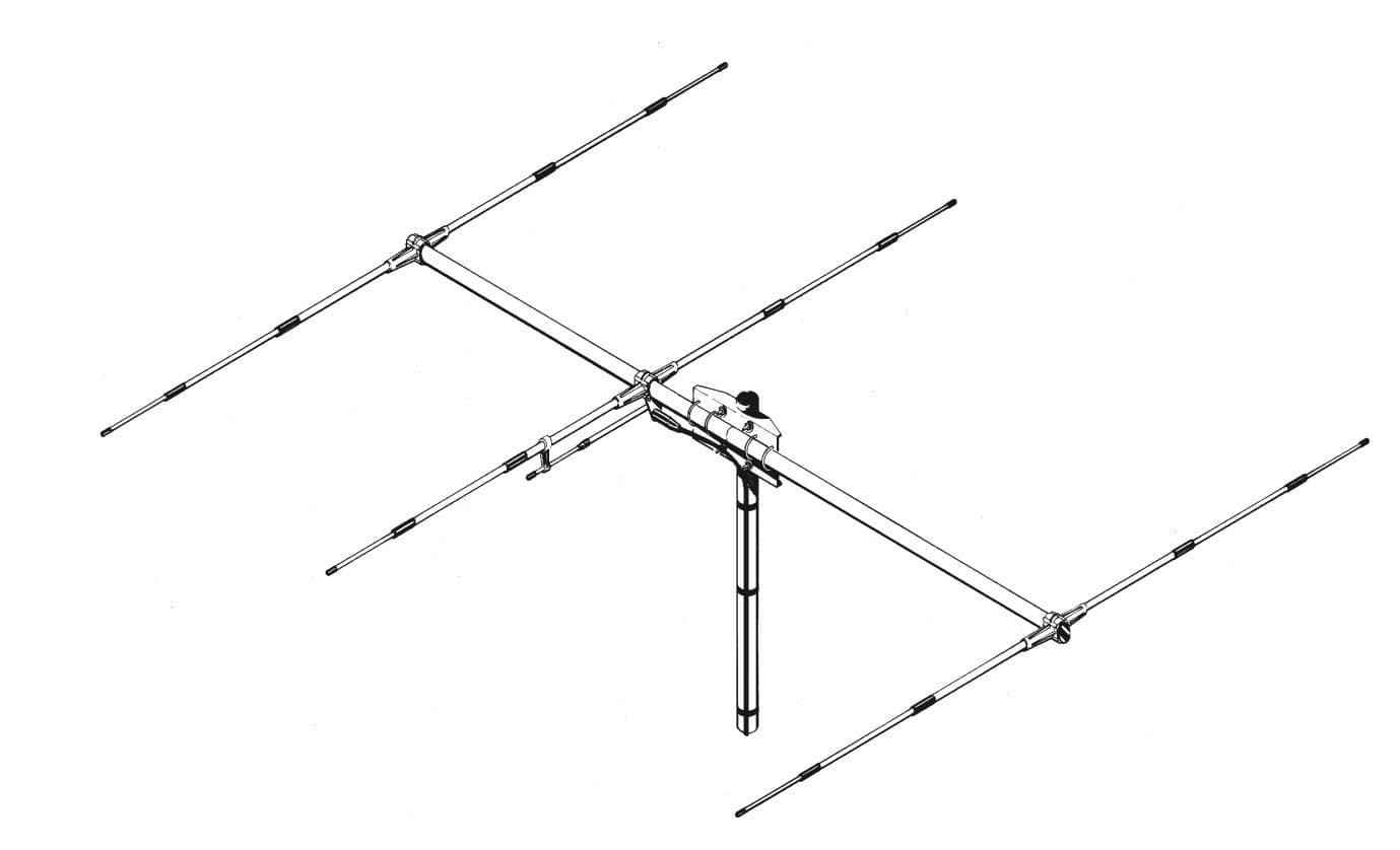 SIRIO SY-3 kierunkowa antena bazowa CB / 10m Yagi 3 elementowa YAGI zysk 8.5dBd, 10.65dBi
