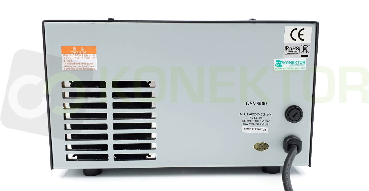 Zasilacz transformatorowy DIAMOND GSV-3000 1-15V 27A (wersja z CE) superjakość 