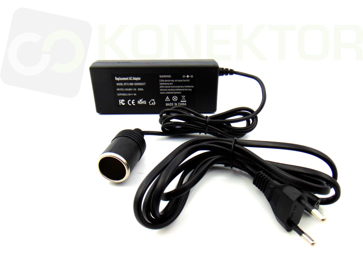 Zasilacz do CB radia 12V 6A (80W) + wbudowane gniazdo zapalniczki