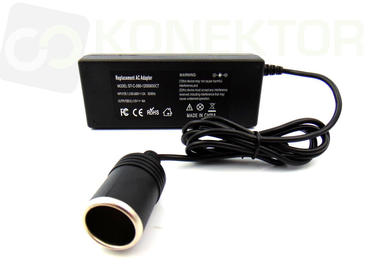 Zasilacz do CB radia 12V 6A (80W) + wbudowane gniazdo zapalniczki