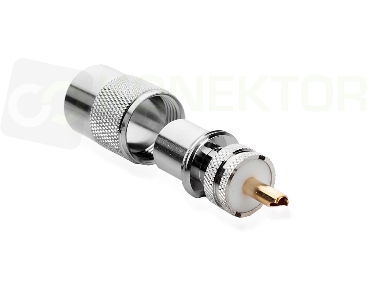 Wtyk teflonowy UC-1 złocony na przewód RF-7 AIRCELL-7 (RF7, AIRCELL7) SUPERJAKOŚĆ PTFE/GOLD  # KONEKTOR PRO #