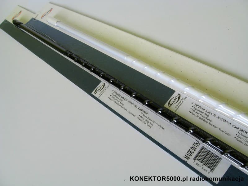 Solarcon Prowler 204 WHITE Antena CB montażowa helikalna 121cm montaż 3/8 - TOP LOADED * Made in USA *