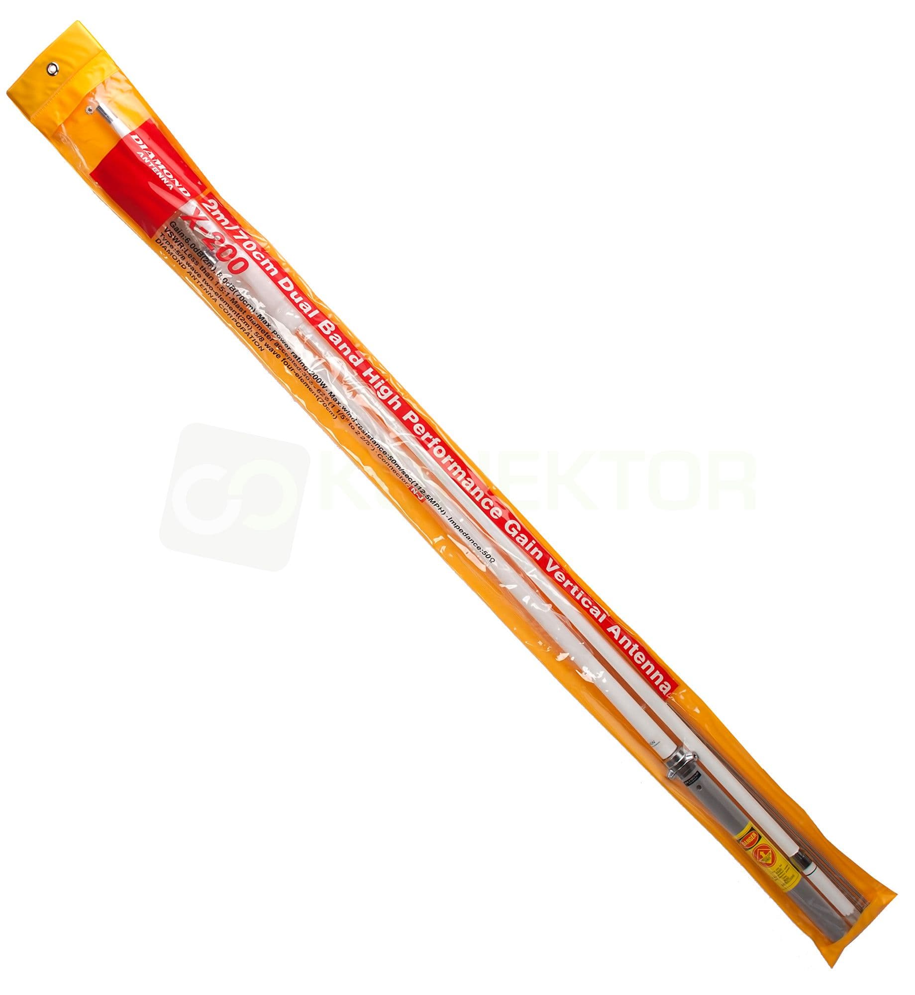 Diamond X200N antena pionowa VHF UHF pasma 2m/70cm długość 250cm (100% oryginał Diamond X-200-N Japan)