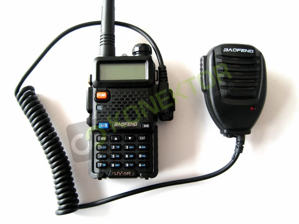 Mikrofonogłośnik oryginalny do Baofeng UV-5R, UV-82, 888 i podobnych, wtyk 2-pin Kenwood, wyjście głośnikowe