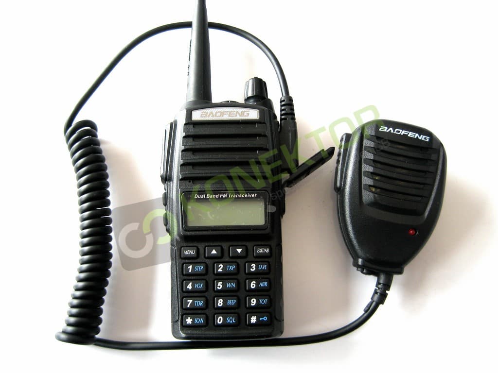 Mikrofonogłośnik oryginalny do Baofeng UV-5R, UV-82, 888 i podobnych, wtyk 2-pin Kenwood, wyjście głośnikowe