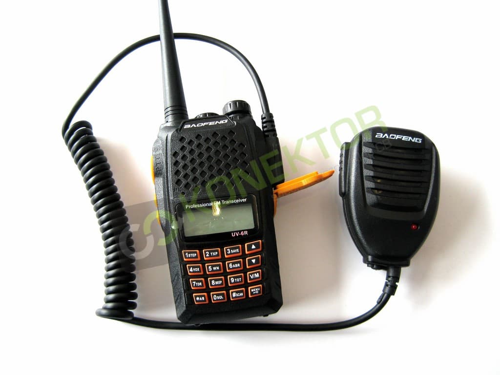 Mikrofonogłośnik oryginalny do Baofeng UV-5R, UV-82, 888 i podobnych, wtyk 2-pin Kenwood, wyjście głośnikowe