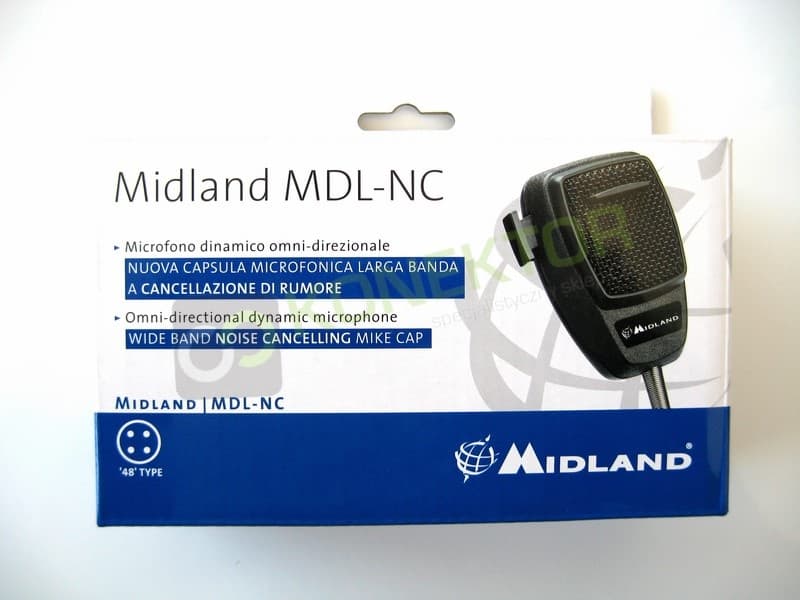 Midland MDL-NC mikrofon dynamiczny z układem noise cancelling + wieszak srebrny SUPERJAKOŚĆ np. do K-PO DX-5000, CRT 6900