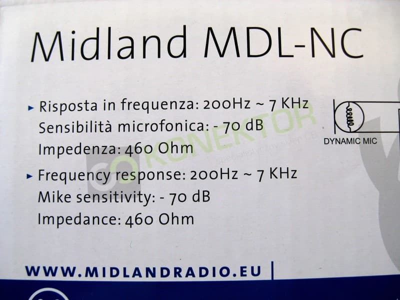 Midland MDL-NC mikrofon dynamiczny z układem noise cancelling + wieszak srebrny SUPERJAKOŚĆ np. do K-PO DX-5000, CRT 6900