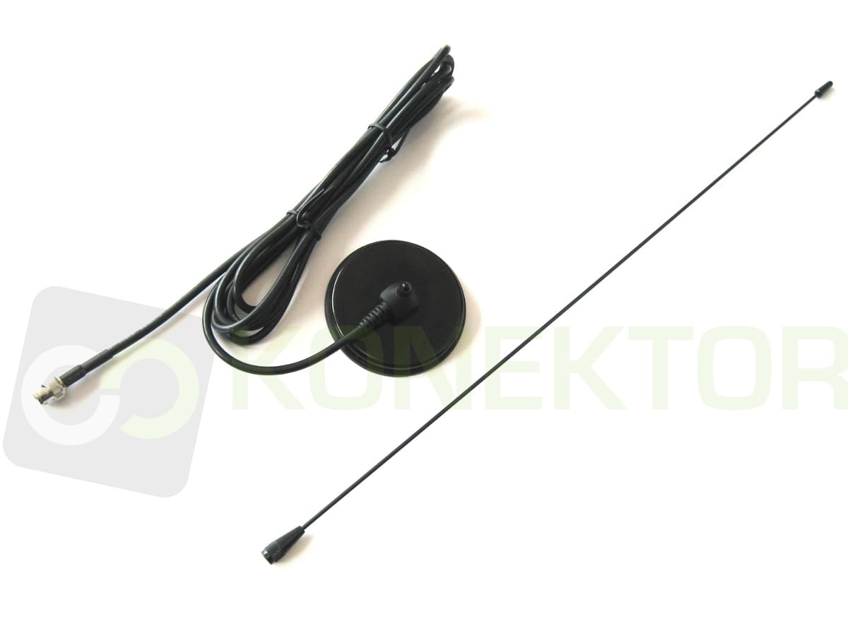 Nagoya UT-308 BNC 55cm Antena samochodowa  VHF/UHF do duobandera, skanera (np. UNIDEN) mocny magnes