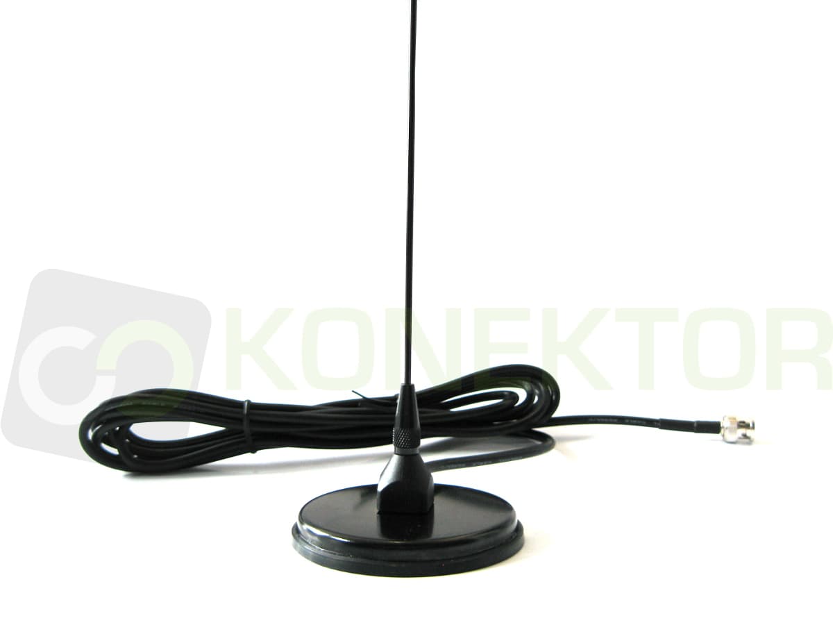 Nagoya UT-308 BNC 55cm Antena samochodowa  VHF/UHF do duobandera, skanera (np. UNIDEN) mocny magnes