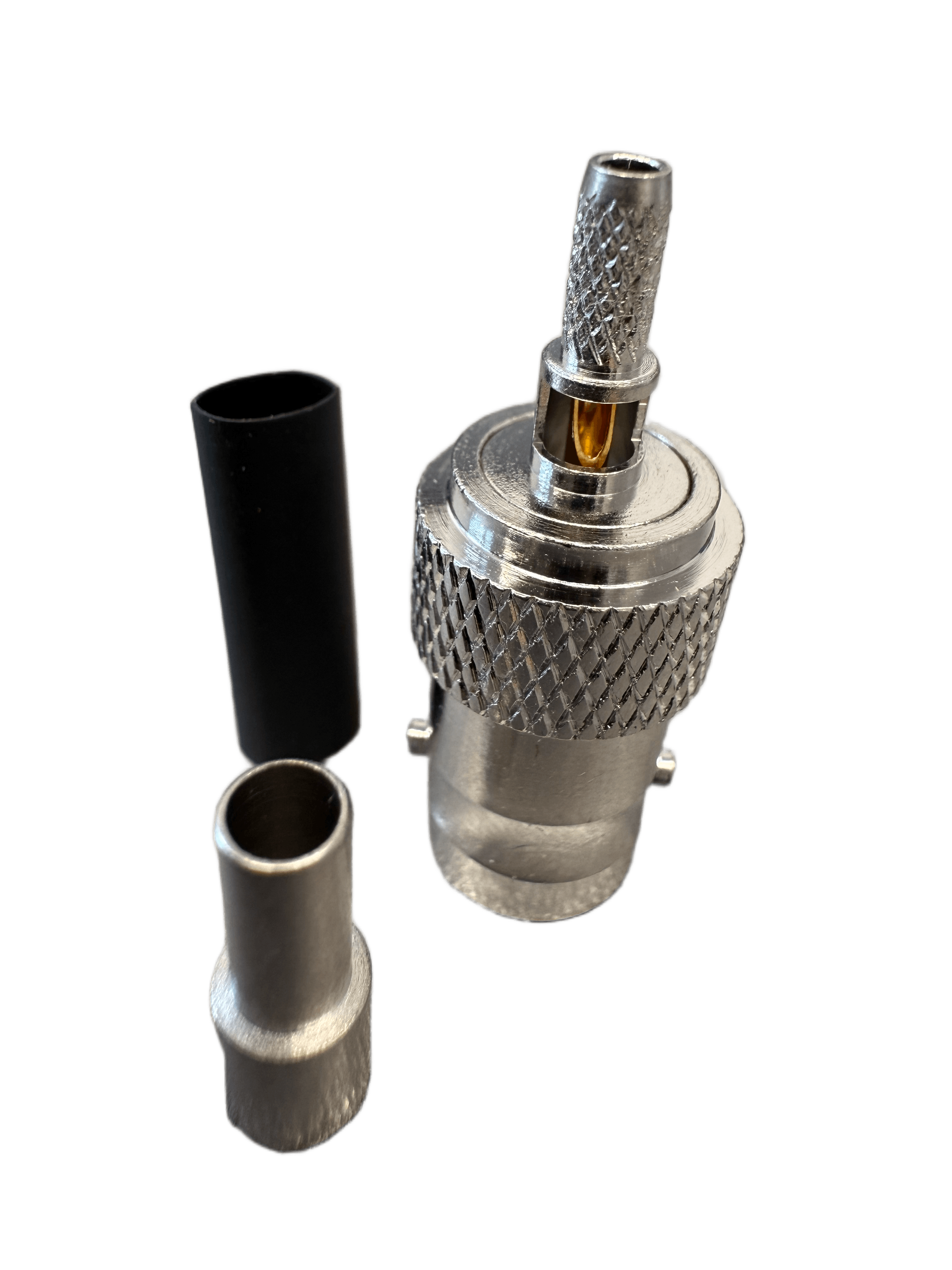 Gniazdo BNC zaciskane na cienki kabel RG-174, RG-316, TFL-316 PTFE/Gold RADIORA (złącze BNC żeńskie do montażu na przewód)