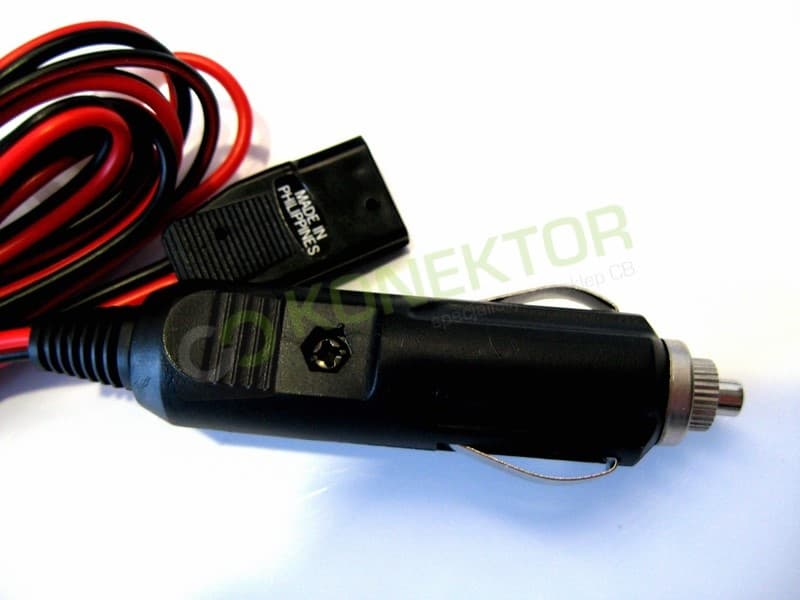 Kabel zasilający 3-pin (produkcja Filipiny) + zalutowany wtyk do zapalniczki