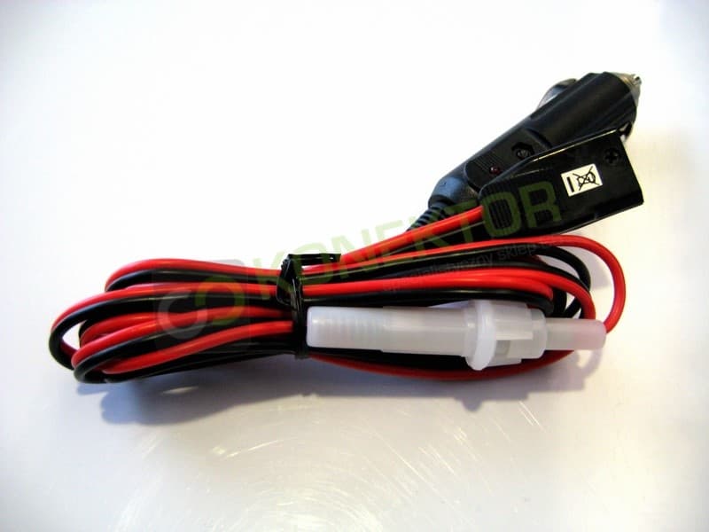 Kabel zasilający 3-pin (produkcja Filipiny) + zalutowany wtyk do zapalniczki