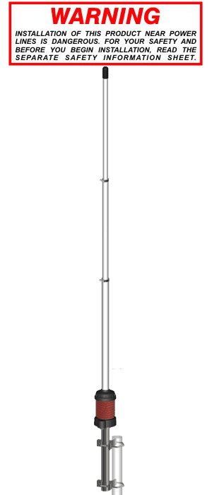 SIRIO GainMaster HW antena bazowa CB/10m 1/2 fali z włókna szklanego 27-30MHz