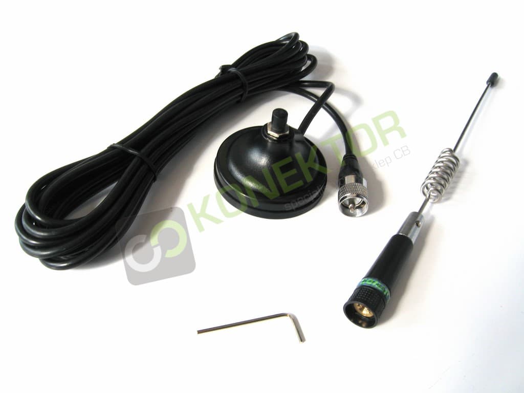 Sonar 874 (srebrna) Antena CB magnesowa 32cm kabel 4,20m (odpowiednik President Georgia)