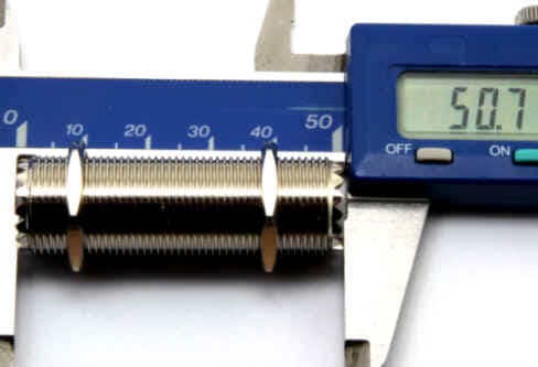 Beczka UC1/UC1 łącznik DŁUGI 50mm (np. do obudowy) PTFE/GOLD # KONEKTOR PRO # beczka UHF