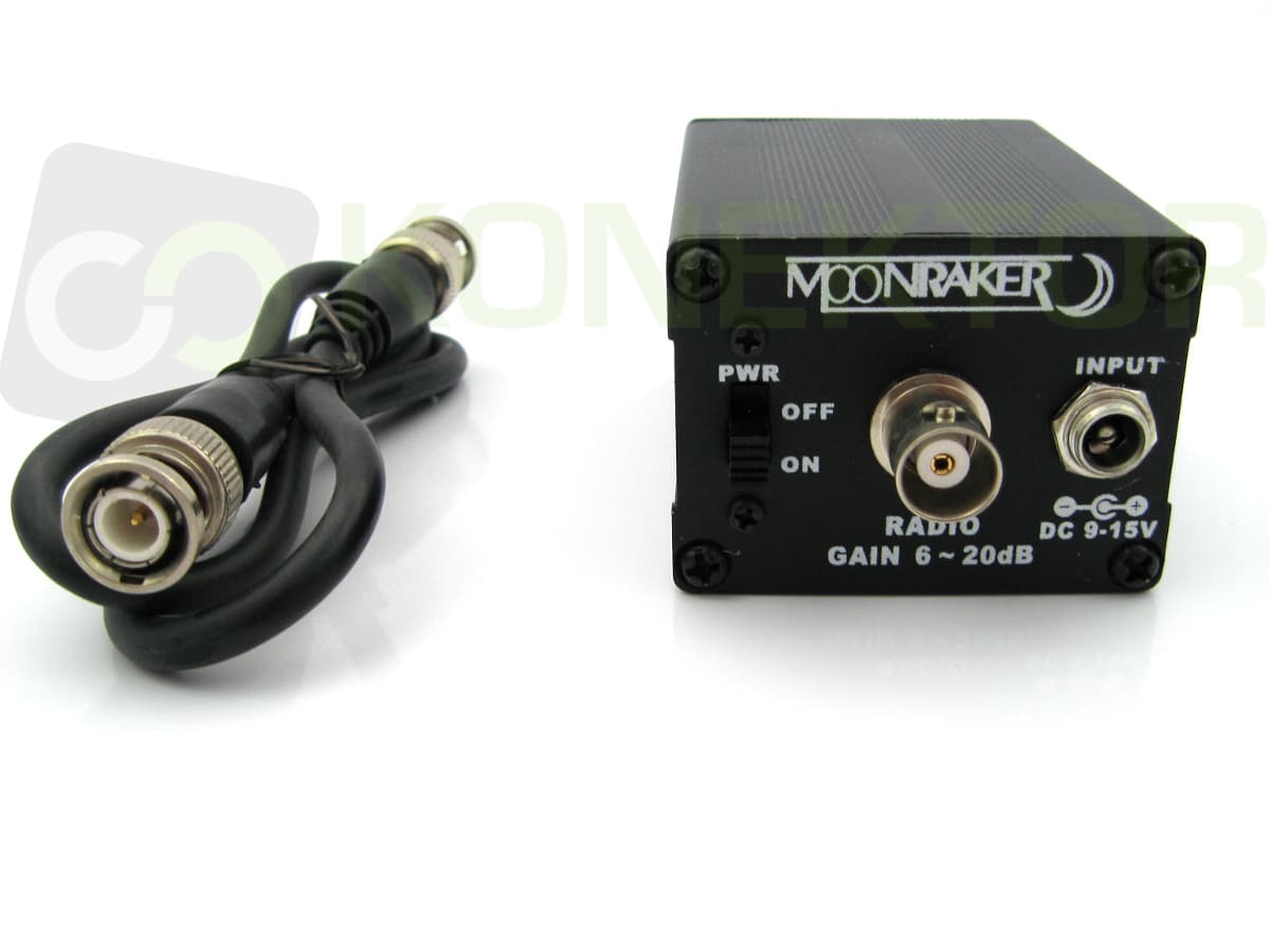 Przedwzmacniacz do skanera 6-20dB Moonraker MRP-2000 25-2000MHz bardzo prosty w montażu, złącza BNC