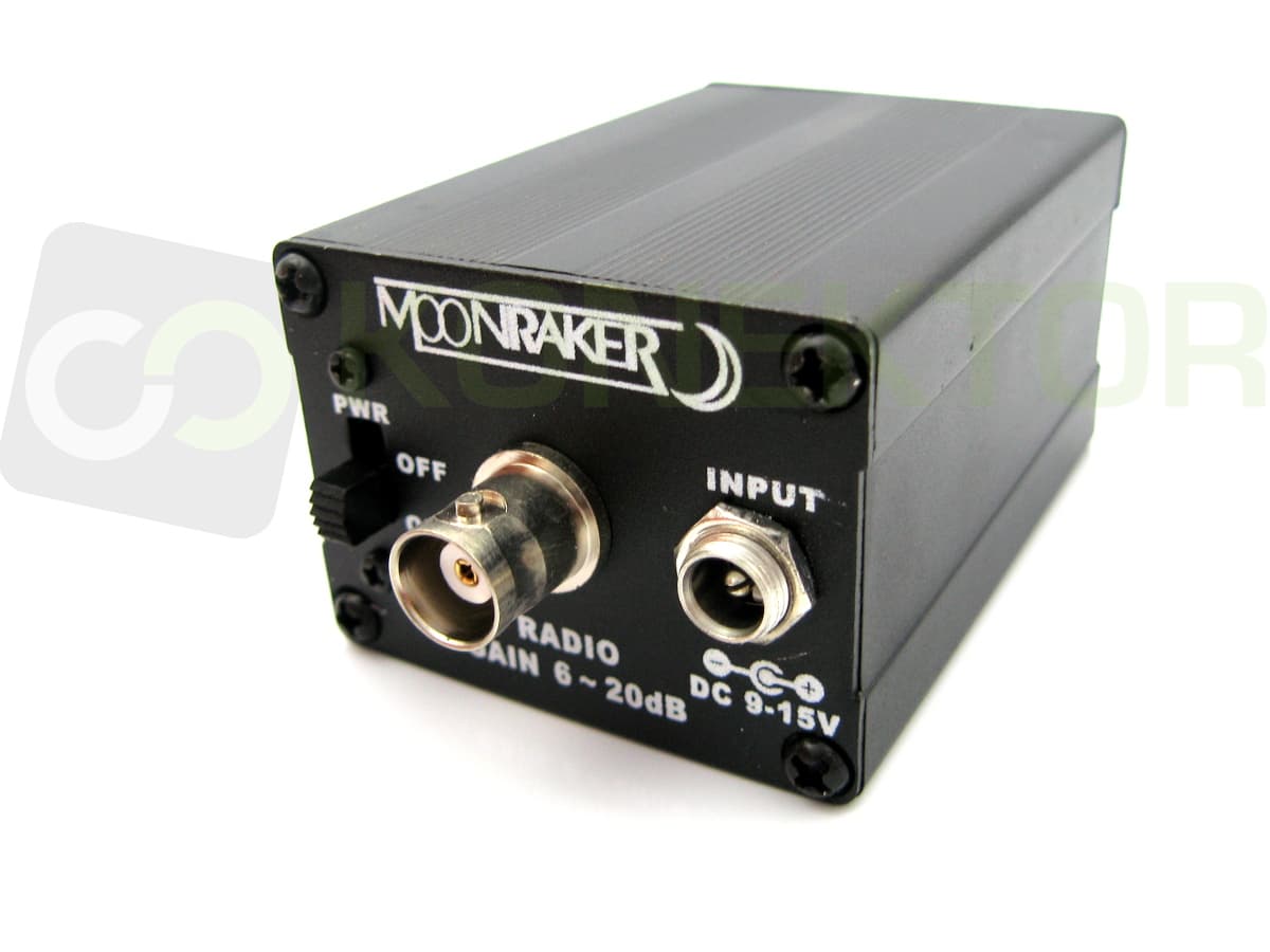 Przedwzmacniacz do skanera 6-20dB Moonraker MRP-2000 25-2000MHz bardzo prosty w montażu, złącza BNC