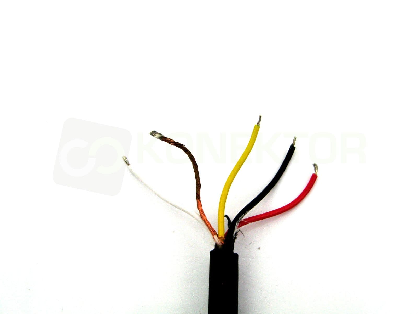 Elastyczny kabel mikrofonowy 4 żyły + oplot - spiralny przewód do mikrofonów - długość 200cm