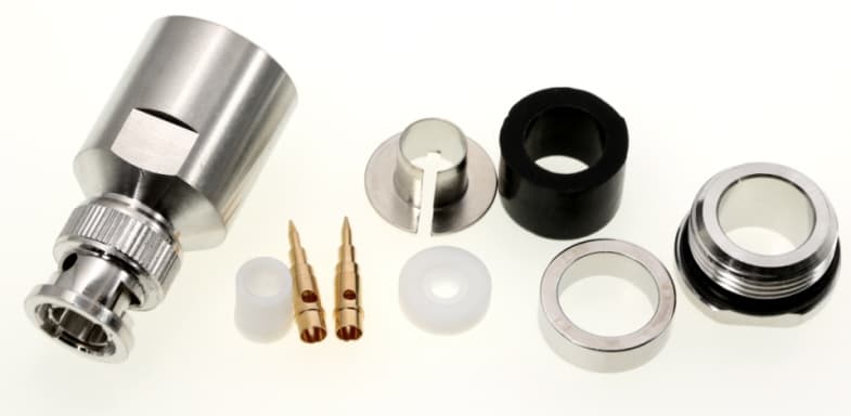 Wtyk BNC skręcany na kabel 10mm np. RG-213, H-1000, RF-10 itp. PTFE/GOLD # KONEKTOR PRO #