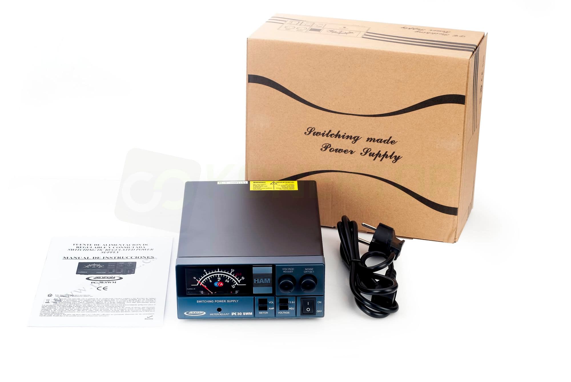 Jetfon PC-30 SWM kompaktowy zasilacz impulsowy 30A wskaźniki, regulacja napięcia 9-15V