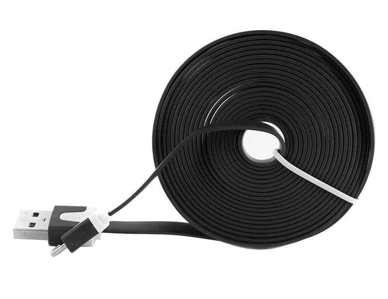 Przedłużacz micro USB z długim płaskim kablem zasilającym 200cm (bez plątania) np. do Yanosik GTR GTS GT - Łódź, Zbąszyńska 2