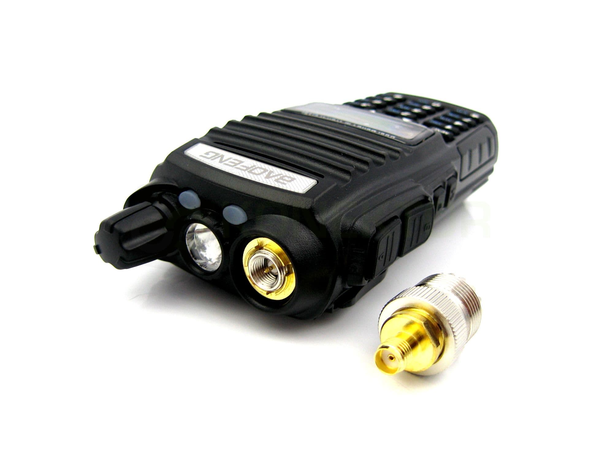 Adapter przejściówka SMA-F (żeńskie) / UC-1 do Baofeng UV-5R, UV-82 - RADIORA PTFE/Gold