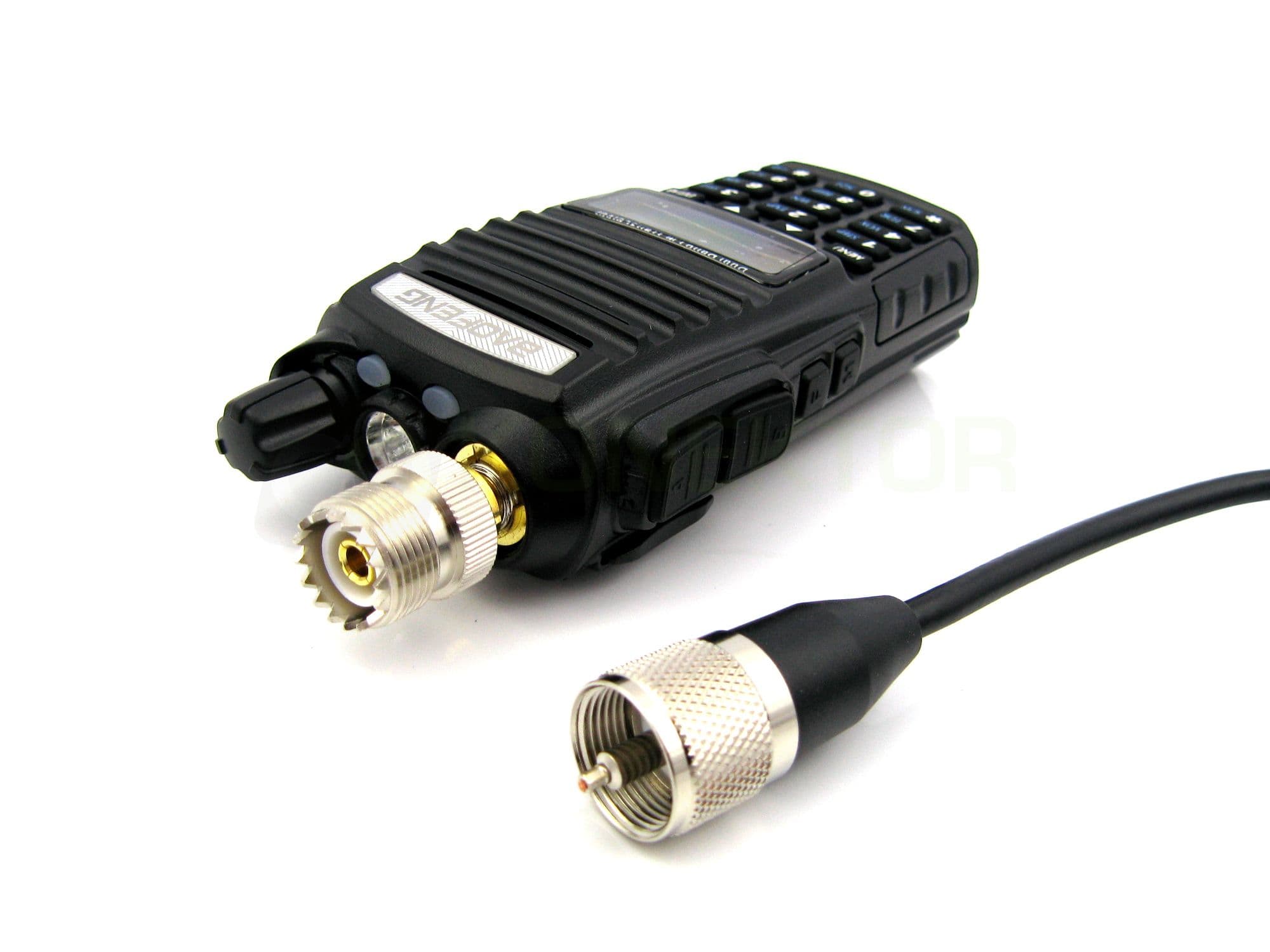 Adapter przejściówka SMA-F (żeńskie) / UC-1 do Baofeng UV-5R, UV-82 - RADIORA PTFE/Gold