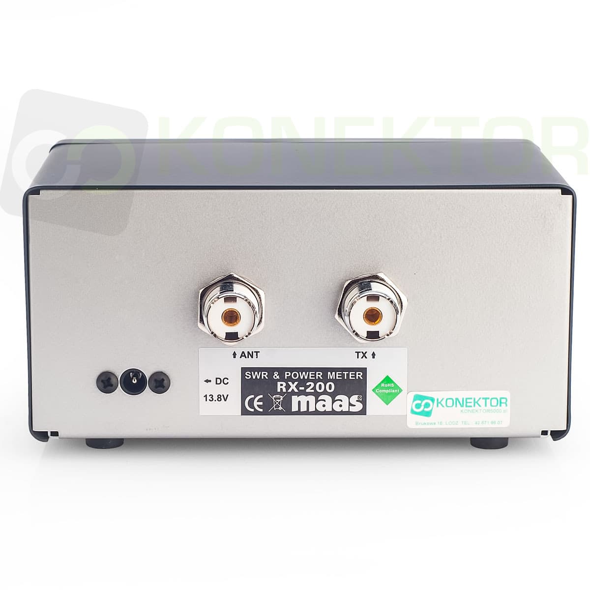 MAAS RX-200 reflektometr krzyżowy 1.8-200 MHz CB/HF/VHF - pomiar SWR/POWER, podświetlana skala