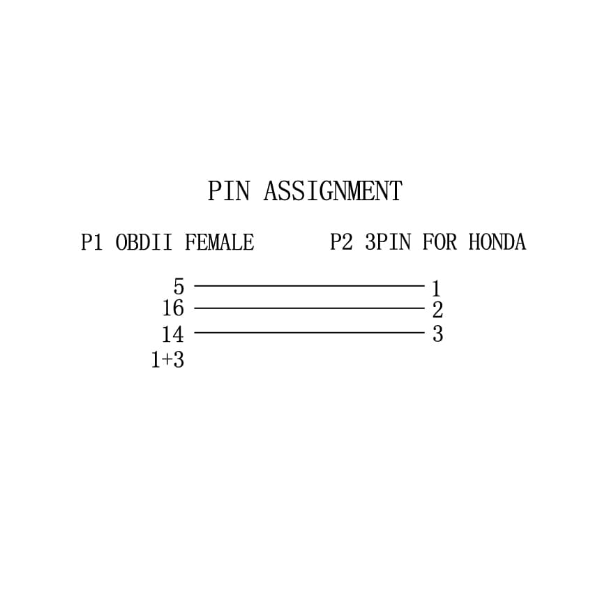 ADAPTER HONDA OBD-II 16-PIN NA 3-PIN przejściówka do interfejsów diagnostycznych