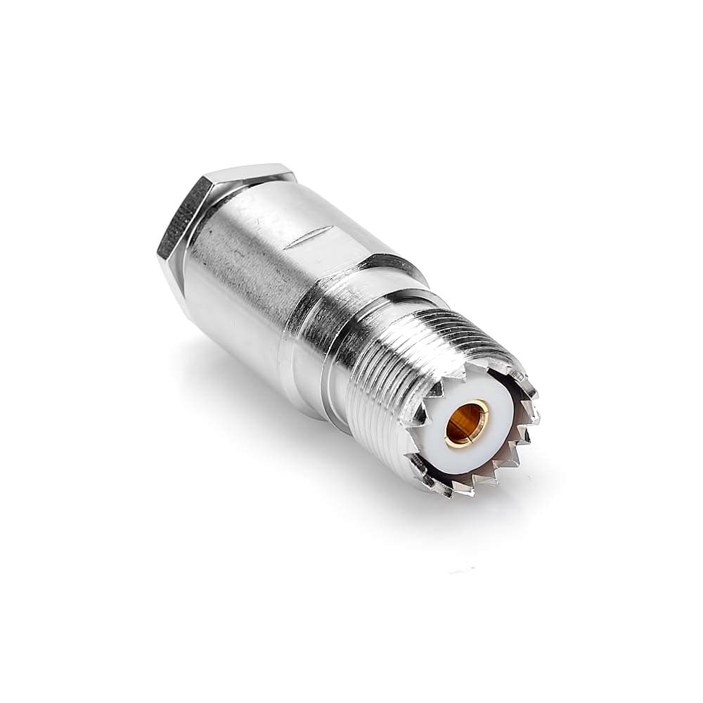 Gniazdo UHF skręcane na kabel RG-213, RF-10, H-1000 itp. (gniazdo SO-239 na przewód, do wtyku UC-1) PTFE/GOLD RADIORA