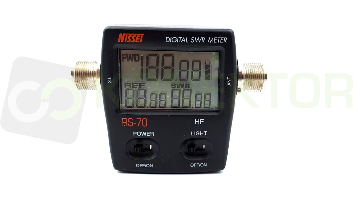 NISSEI RS-70 CYFROWY REFLEKTOMETR 1.6-60 MHz - pomiar SWR/POWER miernik POLSKA INSTRUKCJA