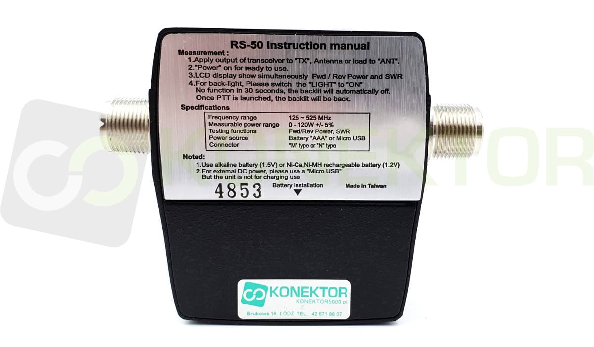 NISSEI RS-50 CYFROWY REFLEKTOMETR 140-170/430-470 MHz - pomiar SWR/POWER miernik POLSKA INSTRUKCJA