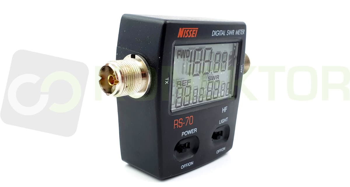 NISSEI RS-70 CYFROWY REFLEKTOMETR 1.6-60 MHz - pomiar SWR/POWER miernik POLSKA INSTRUKCJA