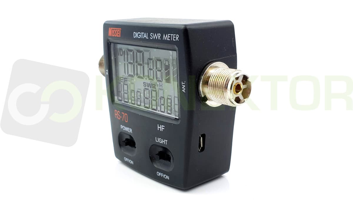 NISSEI RS-70 CYFROWY REFLEKTOMETR 1.6-60 MHz - pomiar SWR/POWER miernik POLSKA INSTRUKCJA