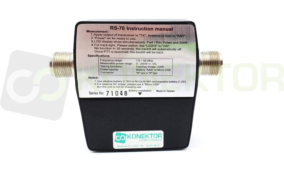 NISSEI RS-70 CYFROWY REFLEKTOMETR 1.6-60 MHz - pomiar SWR/POWER miernik POLSKA INSTRUKCJA