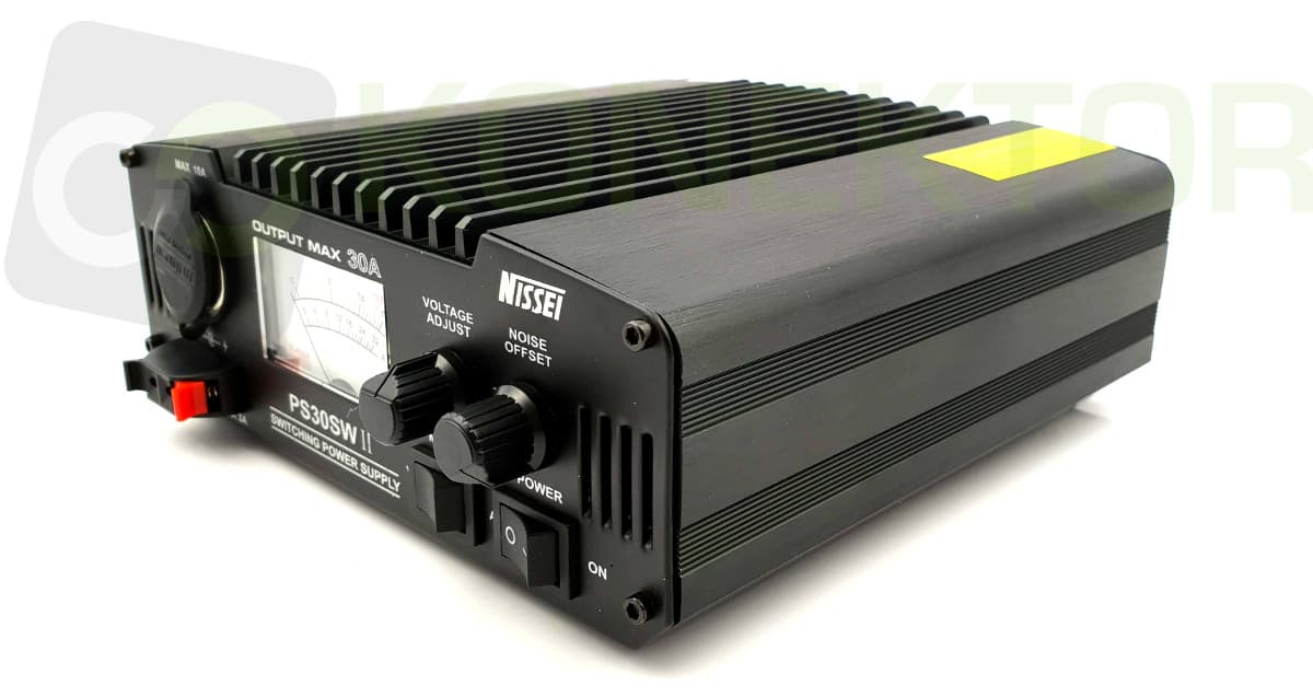 Nissei PS-30-SW-II zasilacz impulsowy 30A analogowy wskaźnik V/A, regulacja napięcia, solidna obudowa
