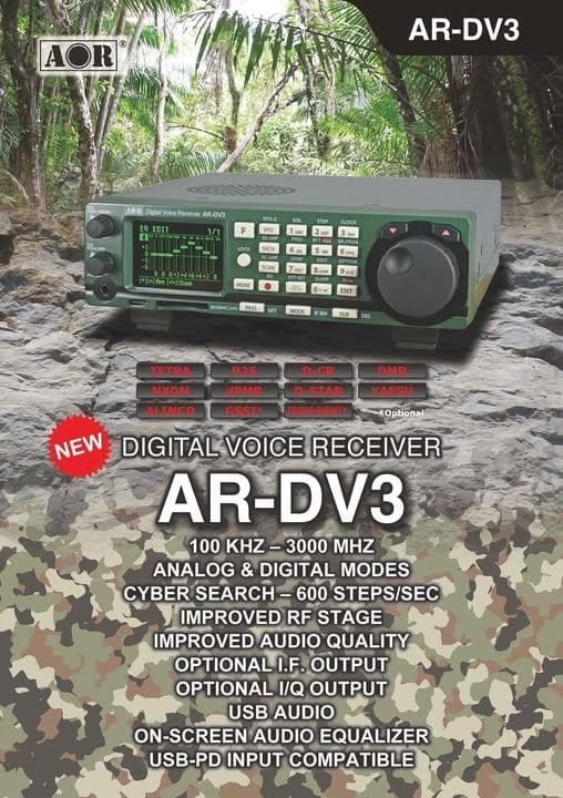 AOR AR-DV10 cyfrowy skaner szerokopasmowy 100kHz-1.3GHz (odbiornik szerokopasmowy AOR AR DV 10)