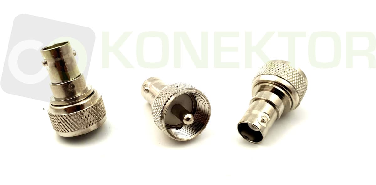 Przejściówka adapter gniazdo BNC / wtyk UC-1 (z BNC na wtyk UC-1)