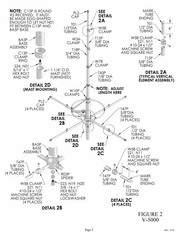 MaCo ALPHA 5000 TURBO ANTENA BAZOWA CB/10m 5/8 fali 26-33MHz / 5000W