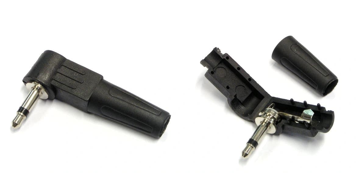 Wtyk kątowy jack mono 3.5mm (mini-jack) plastikowy