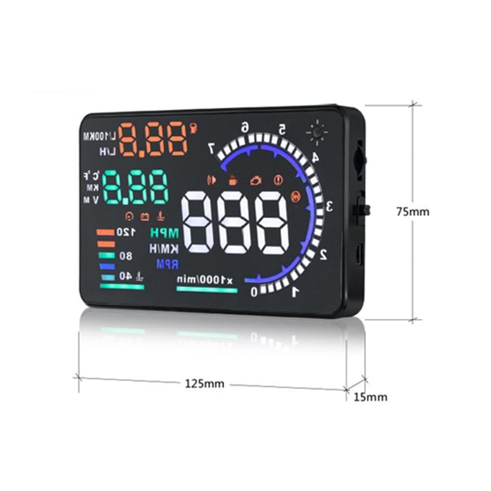 Wyświetlacz Head-Up Display A8 projektor HUD 5.5" do Twojego auta - pod OBD-2