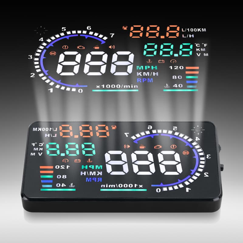 Wyświetlacz Head-Up Display A8 projektor HUD 5.5" do Twojego auta - pod OBD-2