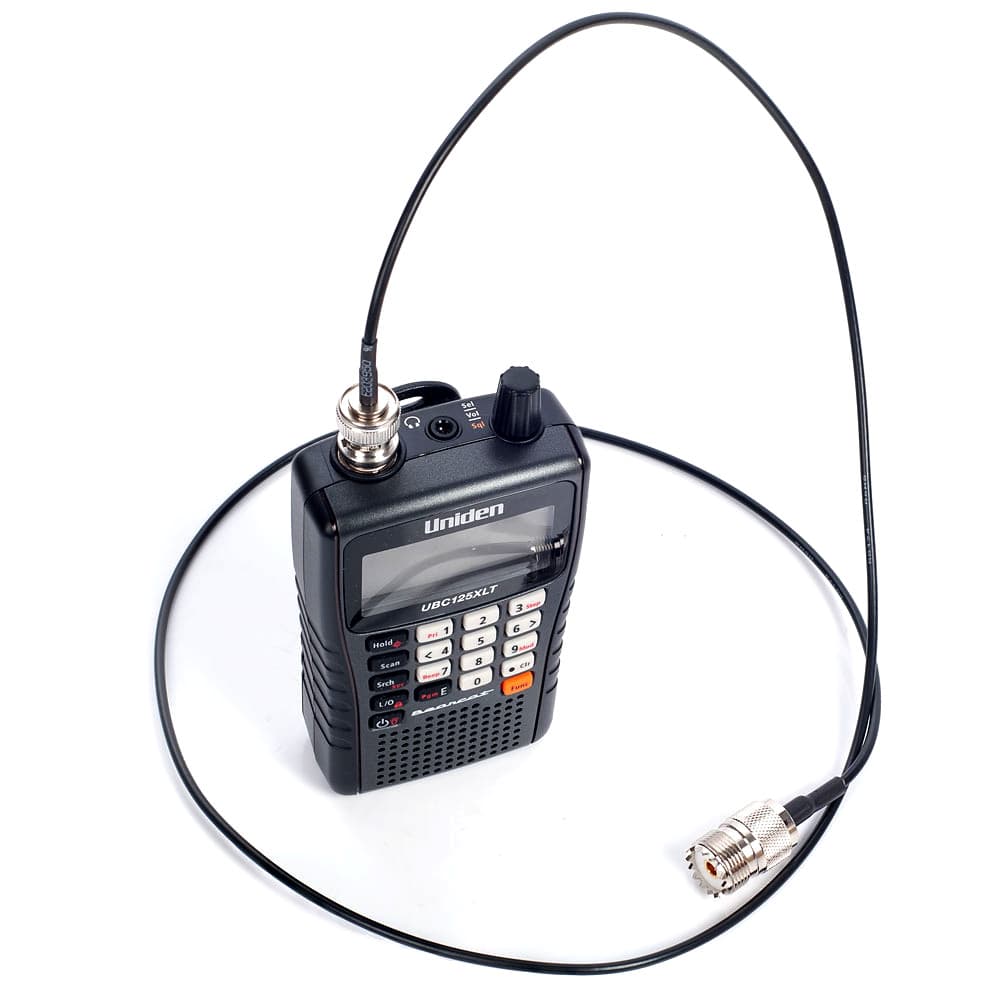 Adapter na kablu 50cm wtyk BNC/gniazdo UHF cienki kabel RG-174 - pigtail Radiora np. do skanerów Uniden, AOR, Icom, SDR